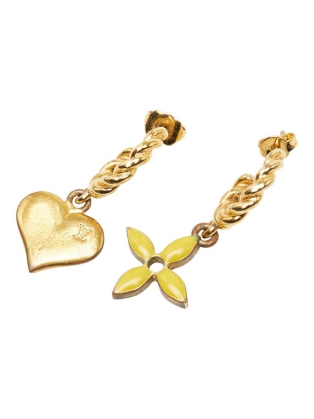 Louis Vuitton Boucledreil Sweet Monogram Earrings Gold Plated